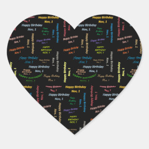 Noviembre, 1 Pegatina de cumpleaños