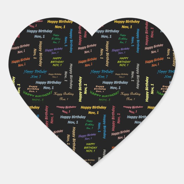 Noviembre, 1 Pegatina de cumpleaños (Anverso)