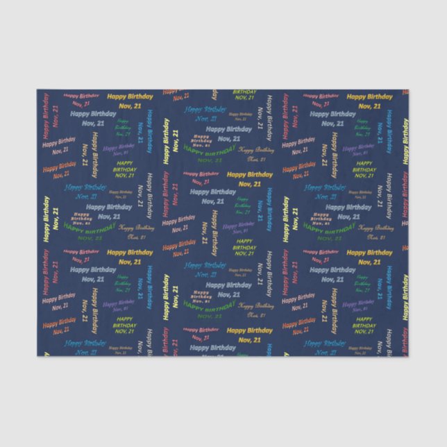 Noviembre, 21 Papel de debate de cumpleaños (Anverso)