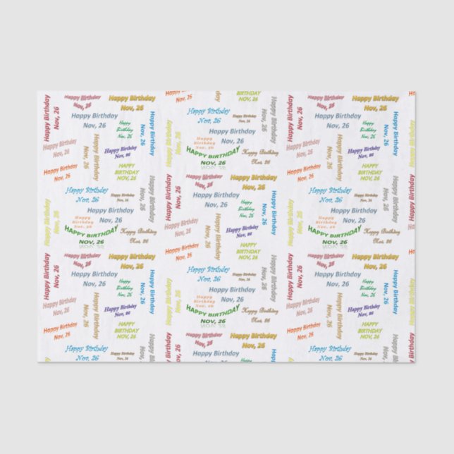 Noviembre, 26 Papel de debate de cumpleaños (Anverso)