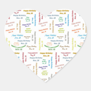 Noviembre, 28 Pegatina de cumpleaños