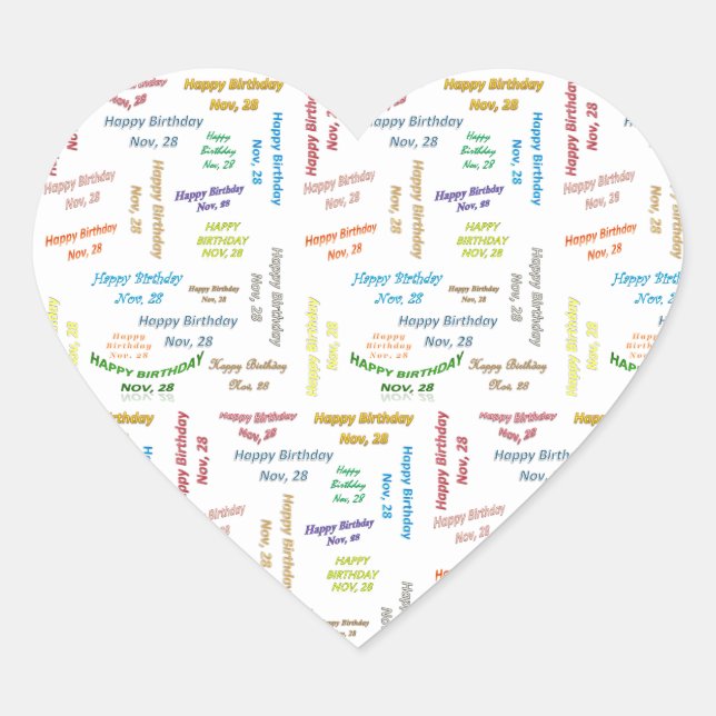 Noviembre, 28 Pegatina de cumpleaños (Anverso)