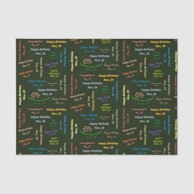 Noviembre, 29 Papel de debate de cumpleaños (Anverso)