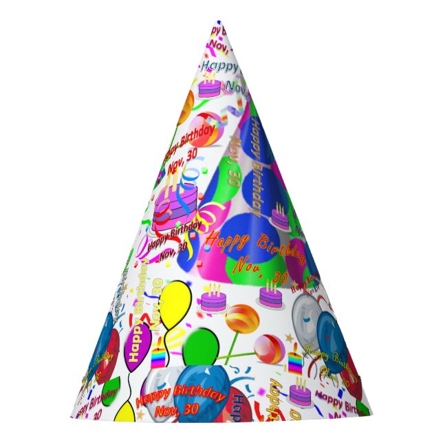 Noviembre, 30 Fiestas Gorra de cumpleaños, Gorra d (Anverso)