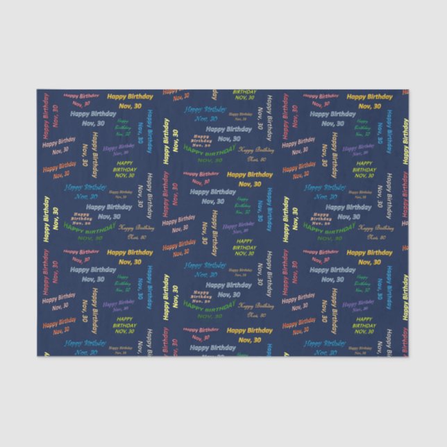 Noviembre, 30 Papel de debate de cumpleaños (Anverso)