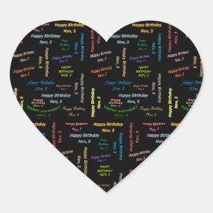 Noviembre, 3 Pegatina de cumpleaños