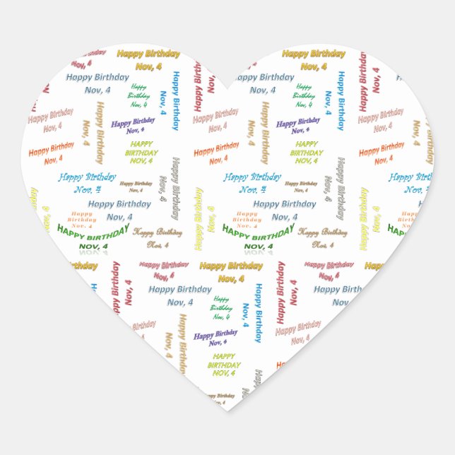 Noviembre, 4 Pegatina de cumpleaños (Anverso)