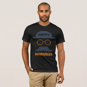 Noviembre feliz - Camiseta Retro Mustache