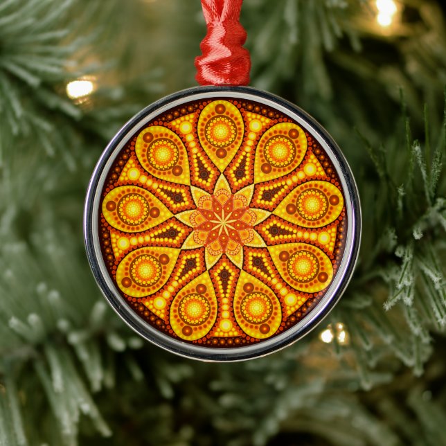 Noviembre Ornamento de Birthstone Topaz Mandala (Árbol)