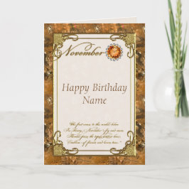 Noviembre Tarjeta de cumpleaños Topacio