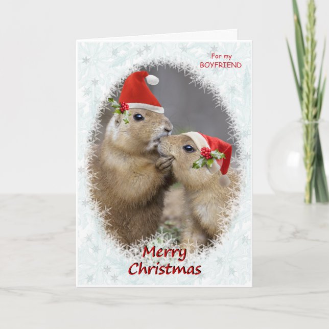 NOVIO de la tarjeta del beso del navidad (Anverso)