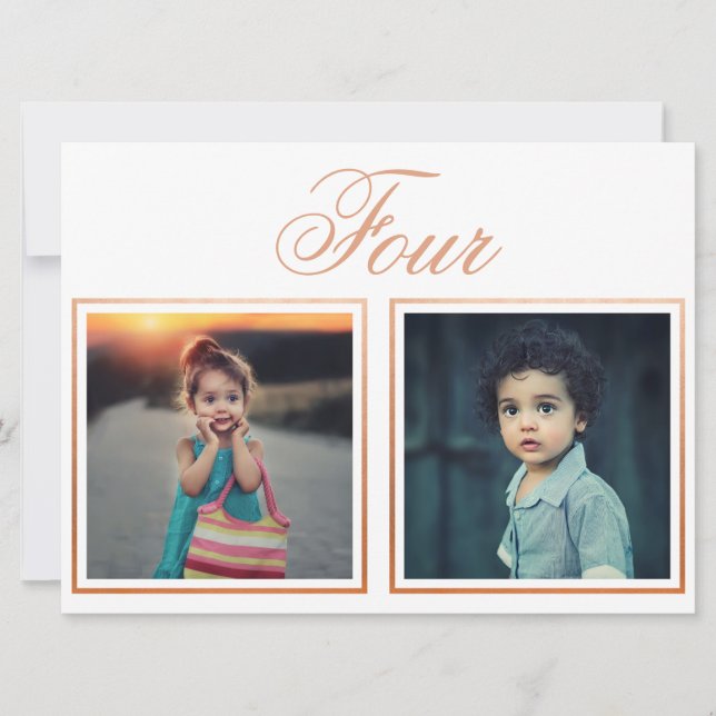 Novio Novia Edad Elegante Número de Mesa Rosa Oro (Anverso)