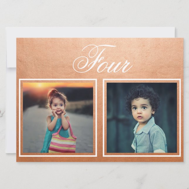 Novio Novia Edad Elegante Número de Mesa Rosa Oro (Anverso)