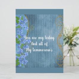 Novio romántico Verde azulado Blue Floral Valentin
