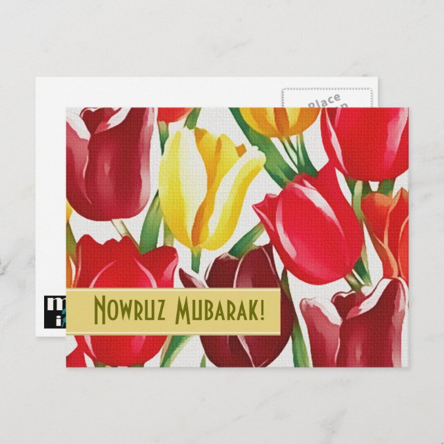 Nowruz Mubarak. Postales de Año Nuevo persa (Anverso / Reverso)