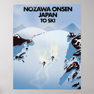 Nozawa Onsen Japón impresión de esquí.