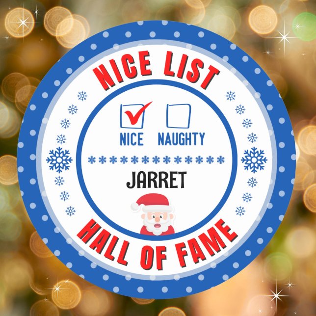 Ntraviesa Salón de la Fama Pegatina Azul de Navida (Get the matching Naughty sticker for a great couples gift. Merry Christmas!)