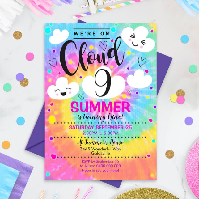Nube 9 Invitación de cumpleaños Arco de arcoiris (Subido por el creador)