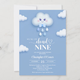 Nube azul pálida invitación a la ducha de bebé de