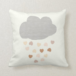 Nube con corazones de lluvia almohada de guardería