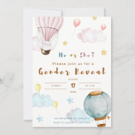 nube de globo de invitación de revelación de géner