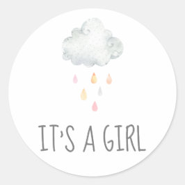 Nube de lluvia es un Pegatina Chica de Baby Shower