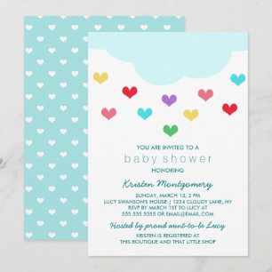Nube de lluvia y corazón   Invitación de Baby Show