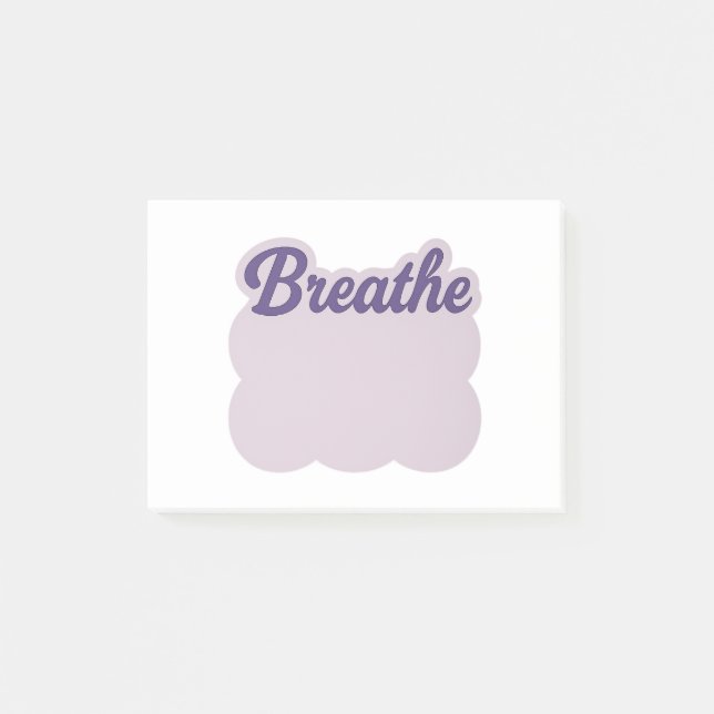 Nube de nota adhesiva de lavanda “Respira” (Anverso)