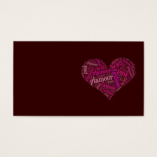 Nube de palabras de glamour (Frente)