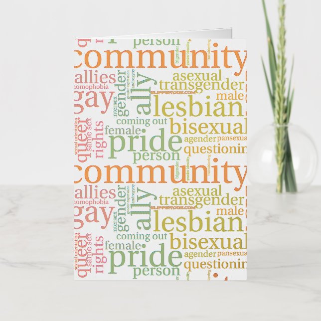 nube de palabras de la comunidad arcoíris LGBTQ+ d (Anverso)