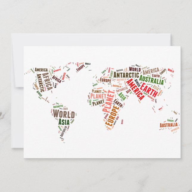 Nube de palabras del mapa mundial (Anverso)
