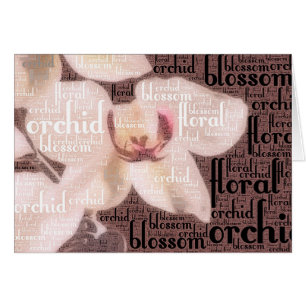 Nube floral de la palabra del flor de la orquídea