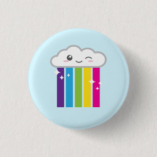 Nube kawaii y botón arcoiris