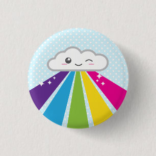 Nube kawaii y botón arcoiris