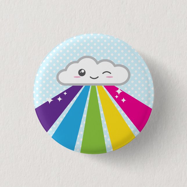 Nube kawaii y botón arcoiris (Anverso)