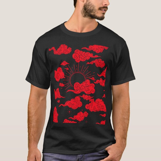 nube roja y camiseta solar para hombres y mujeres  (Anverso)