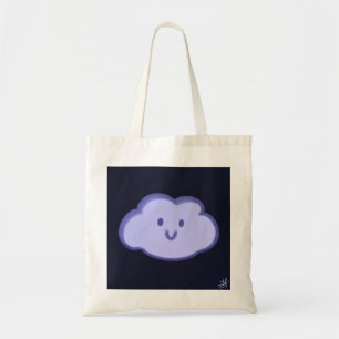 nube sonriente y bolsa verde