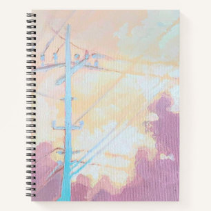 Nubes acogedoras cuaderno de líneas eléctricas art