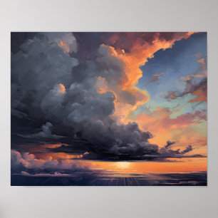 Nubes al Amanecer Pintura Arte Impreso Póster