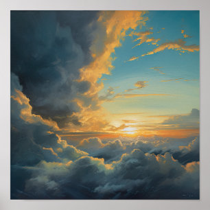 Nubes al Amanecer Pintura Arte Impreso Póster