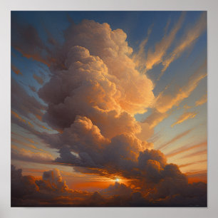 Nubes al amanecer Pintura Impresión de Arte Póster