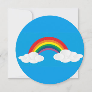 nubes arco iris invitaciones de boda azul acuático
