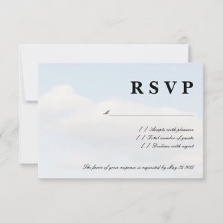 Nubes azules blancas tarjetas bodas RSVP