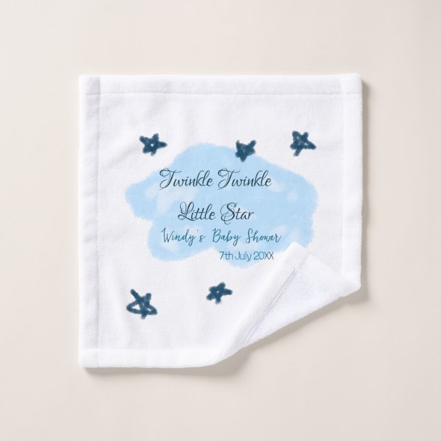 Nubes azules parpadean Twinkle Little Star baby sh (Toallita)