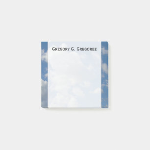 Nubes blancas/grises y cielo azul + Nota conocida