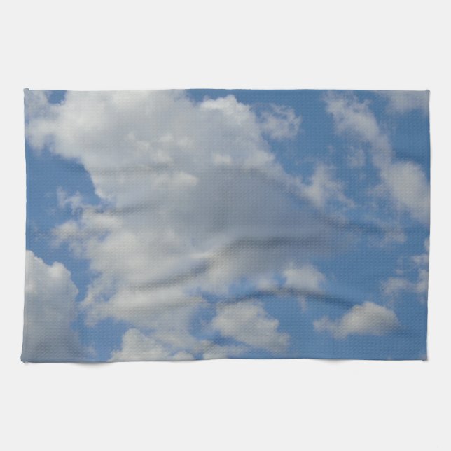 Nubes blancas/grises y toalla de cocina del cielo  (Horizontal)
