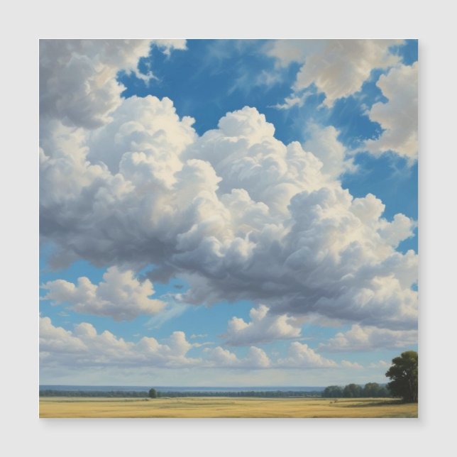 Nubes blancas y cielo azul despejado (Anverso)