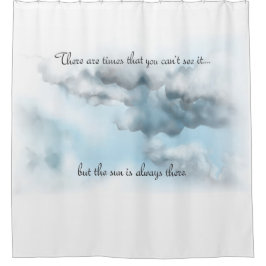 Nubes con cortina de ducha de comillas