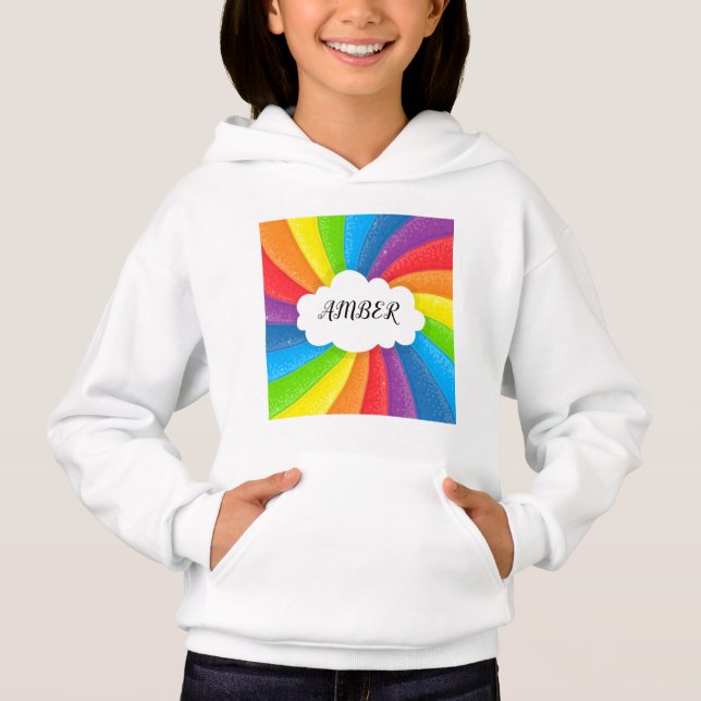 Nubes de arcoiris personalizan el hoodie de los ch (Anverso)
