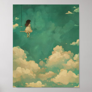 nubes de fantasía en la huella de arte del soñador